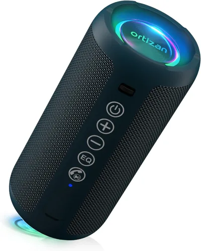 Vista 10 de Ortizan Altavoz Bluetooth portátil: IPX7 impermeable, sonido fuerte de 24 W, graves profundos, Bluetooth 5.3, luces LED, emparejamiento estéreo