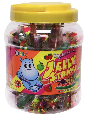 ABC Pajitas de gelatina de frutas "Squeeze it" sin grasa - Surtido (31.7 onzas)