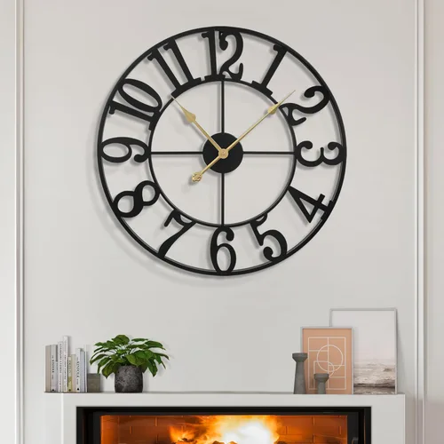 Vista 18 de LEIKE Relojes de pared LED grandes, silenciosos, sin tictac, operados con batería, rústicos, redondos, modernos, grandes, de madera, para sala