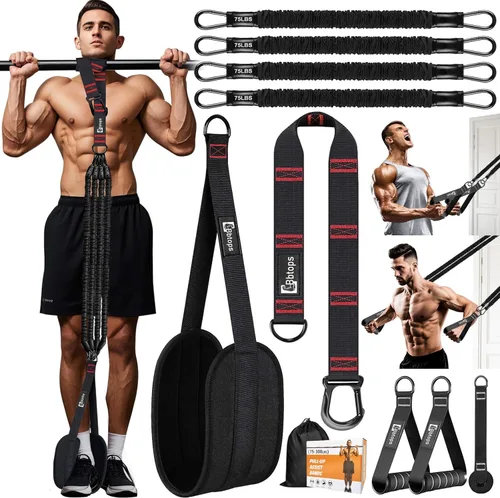 Vista 11 de Pull Up Assistance Bands,Up to 300 lbs Assistance,Adjustable Heavy Duty 4 Pull Up Bands with Handle and Door Anchor for Home Gym Fitness Exercise
