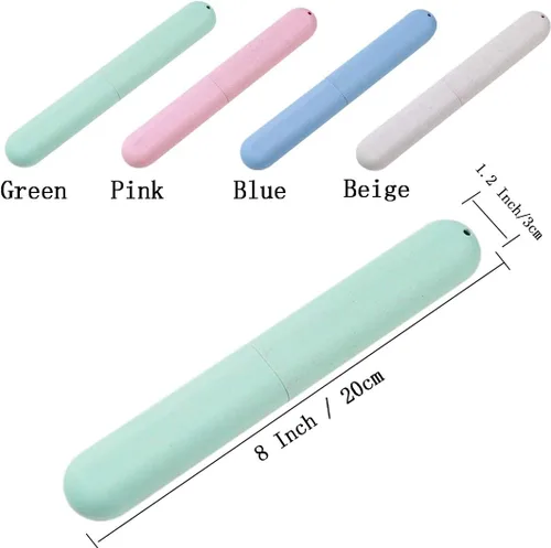 Vista 5 de Paquete de 4 fundas para cepillos de dientes de viaje, soporte portátil para cepillos de dientes transpirable para viajes/campamentos/escuela/hogar