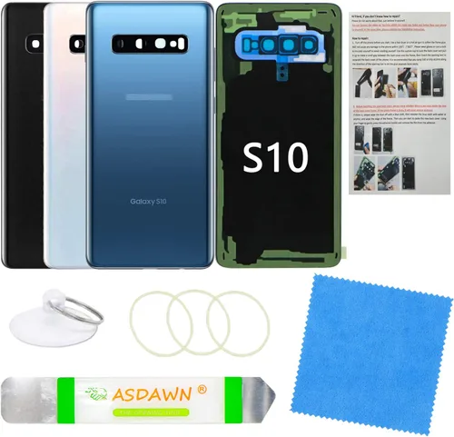 Vista 110 de Estuche de panel de vidrio trasero de repuesto para Galaxy S8 con manual de instalación + lente de cámara preinstalada + todo el adhesivo + kit