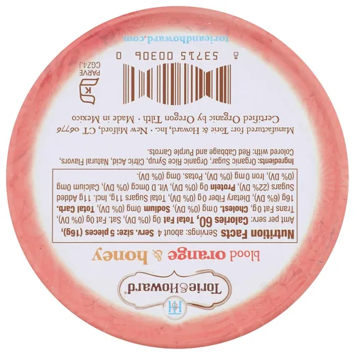 Vista 4 de Torie and Howard - Lata orgánica de caramelo duro, naranja sanguina y miel, 2 onzas