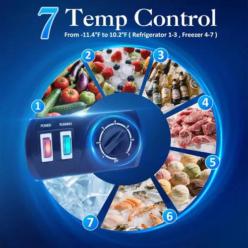 Vista 2 de LifePlus Congelador de 4,2 pies cúbicos - Congelador compacto profundo con enfriamiento rápido de 7 ajustes de temperatura, polea conveniente