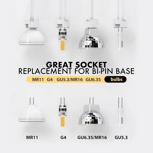 Vista 3 de Paquete de 10 enchufes de luz G4, casquillo MR16, adaptador de base de conector de alambre cerámico Letaclanic LED lámpara halógena, enchufe G4 MR16