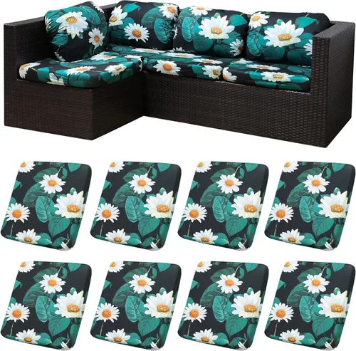 Vista 30 de Fundas de cojín elásticas para patio, fundas de cojín para muebles de patio, fundas de cojín para muebles de patio, protector de muebles lavable