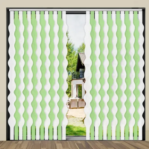 Vista 23 de FACIMI Persianas verticales opacas, color verde manzana personalizada de 3.5 pulgadas, persianas verticales de tela con listones de protección UV