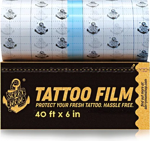 Vista 9 de Sorry Mom Vendaje de cuidado posterior para tatuajes, cubierta de tatuaje de segunda piel, vendaje transparente impermeable, envoltura adhesiva