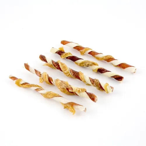 Vista 6 de Good'n'Fun Trenzas de cuero crudo de triple sabor para perros, paquete de 35