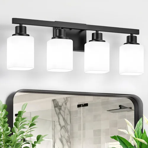 Vista 25 de 2 Light Bathroom Vanity Light,Matte Black Vanity Lights with Clear Glass,Bathroom Lighting Fixtures Over Mirror,Wall Light Fixtures for Living