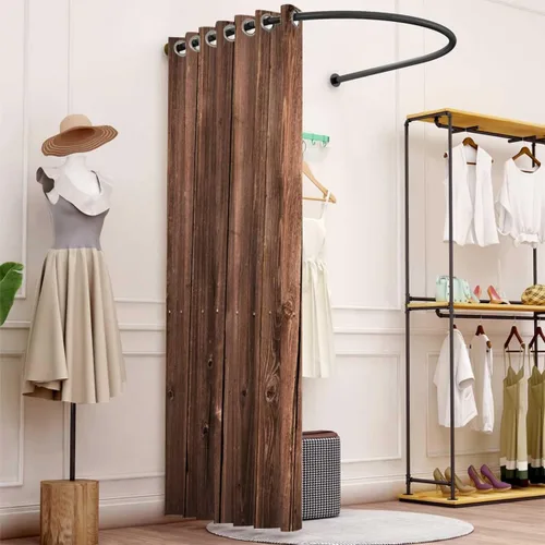 Vista 4 de Cortinas de pared de madera vieja con grano para cuadros de habitación y cortinas de oscurecimiento para ambientación, 1 panel, 40 pulgadas de ancho