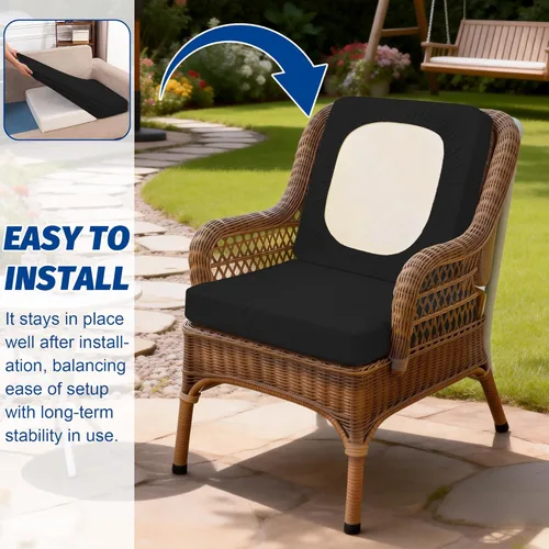 Vista 4 de Fundas de cojín elásticas para patio, fundas de cojín para muebles de patio, fundas de cojín para muebles de patio, protector de muebles lavable