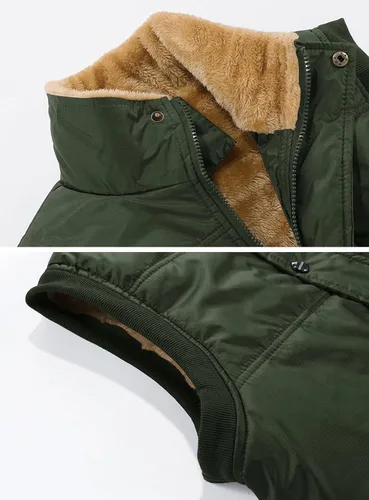 Vista 6 de MAGNIVIT Chaleco de forro polar para hombre, cálido y grueso, para viajes, pesca