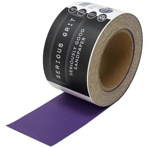 Vista 10 de Serious Grit Rollo de papel de lija PSA de grano de cerámica de grano 40, rollo de lijado adhesivo resistente para tablero largo, papel de lija