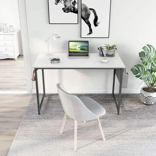 Vista 45 de CubiCubi Escritorio para computadora, escritorio pequeño de oficina en casa de 40 pulgadas, mesa de PC de estilo moderno y simple para el hogar