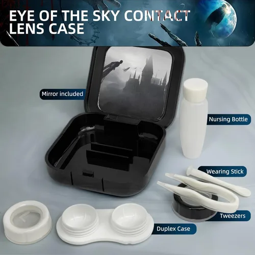 Vista 3 de Estuche para lentes de contacto, kit de extracción de lentes de contacto de color - Mystic Eye Blue