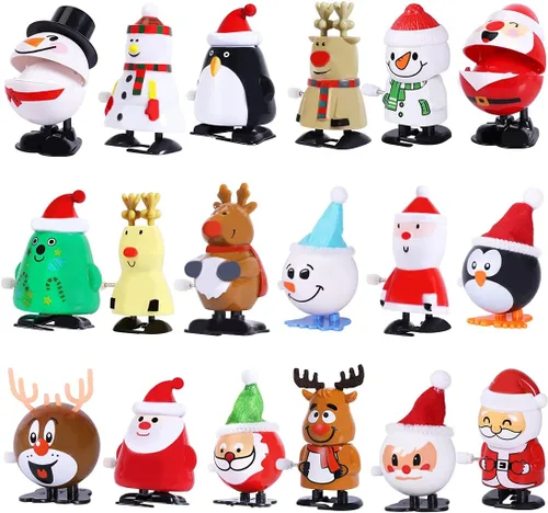 Vista 3 de Max Fun 18 piezas de juguetes de Navidad para rellenar calcetines, surtido de juguetes de cuerda para recuerdos de fiesta y rellenos de bolsas