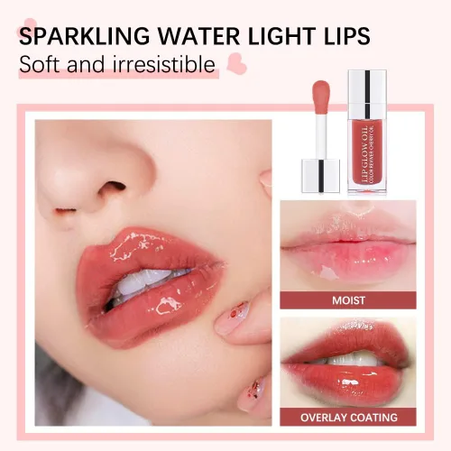 Vista 6 de GECOMO Aceite Hidratante con Brillo para Labios, Aceite Hidratante con Brillo para Labios, Aceite Nutritivo Transparente y Brillante para Labios