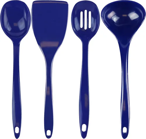 Vista 13 de Reston Lloyd Juego de utensilios de cocina 100% melamina, cucharón antiarañazos, cuchara, cuchara ranurada y espátula, fácil de sostener, juego