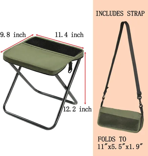 Vista 3 de Taburete portátil plegable para mochila, taburete de viaje plegable con bolsa, silla de exterior mini de fácil transporte, sillas de bolsillo