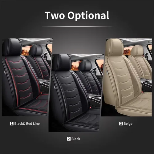 Vista 7 de Fundas de asiento delantero para Nissan Versa 2009-2023 2024 2025: fundas de cuero para asientos de automóvil impermeables (2 asientos, beige)