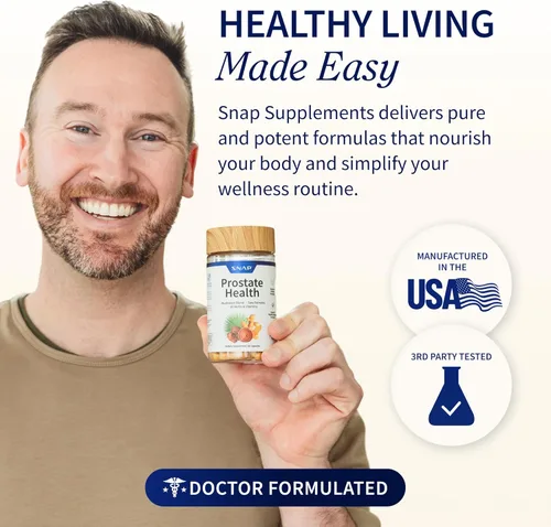 Vista 3 de Snap Supplements Paquete de suplementos para la salud de la próstata y la salud intestinal, 90 + 50 cápsulas vegetarianas