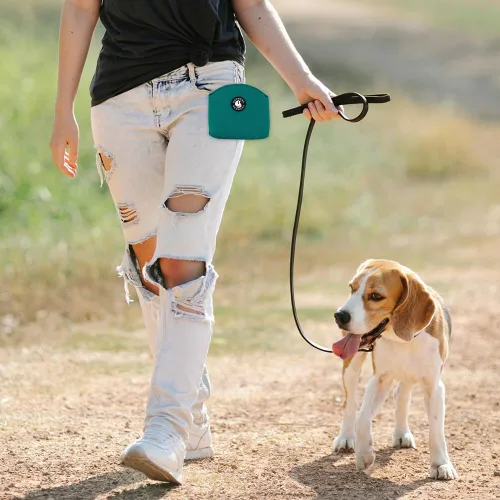 Vista 7 de COOWONE Bolsa de golosinas para perros con cierre magnético, bolsa de entrenamiento para perros pequeños, bolsa de bolsillo para golosinas para Verde