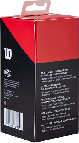 Vista 2 de WILSON TRU 32 Pro Pickleballs - Paquete de 2, color rojo