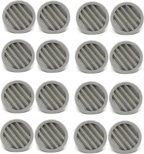 Vista 16 de Rejilla de rejilla de plástico redonda de 3 pulgadas Soffit para rejilla de ventilación de reptiles (16, blanco)