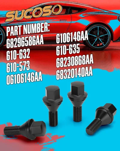Vista 4 de Pernos de orejeta 12x1.25, tuercas de espárragos de rueda OEM negras compatibles con Jeep Renegade 2015-2025, juego de 20 pernos de orejeta de rueda