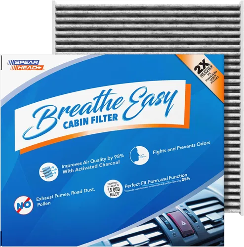 Vista 45 de Filtro de cabina AC y calefactor de defensa contra olores Breathe Easy de Spearhead, se ajusta como OEM, hasta un 25% más duradero con carbón