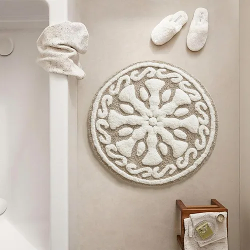 Vista 9 de Madison Park Casablanca 100% Cotton Tufted Bathroom Rugs Luxurious Plush Medallion Floral Pattern Bath Mat Absorbent, Quick Dry, Spa Design Shower