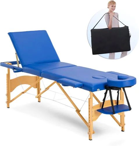 Vista 8 de Artechworks Mesa de masaje, cama de masaje portátil para pestañas, patas de madera, mesa de spa para belleza, tatuaje, sin bolsa