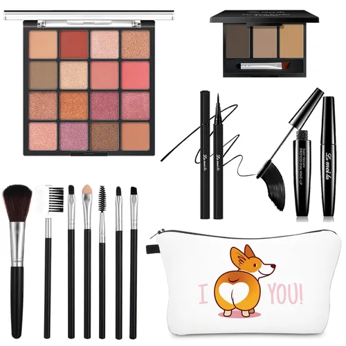 Vista 13 de Kit de Maquillaje Todo en Uno para Mujeres, Kit Completo de Cosméticos Básicos para Principiantes y Profesionales, Set de Maquillaje de Ojos para 27