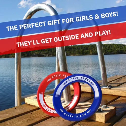 Vista 3 de Activ Life Kid’s Flying Rings (2 Pack) They Fly Straight & Don’t Hurt, 80% Lighter Than Standard Rings - Replace Screen Time with Healthy Family Fun