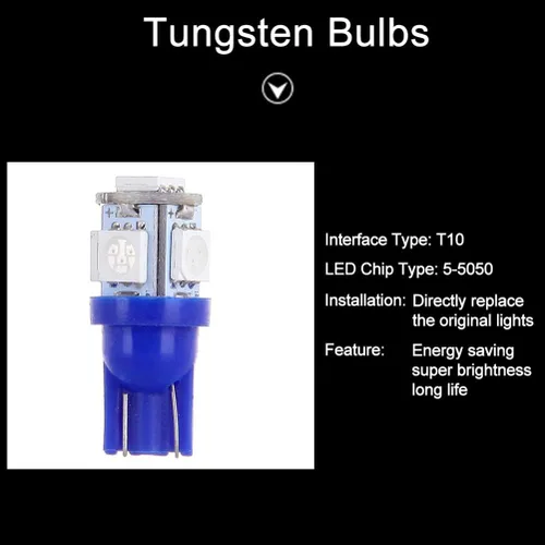 Vista 3 de cciyu Paquete de 10 bombillas LED T10 5-5050-SMD PC194, panel de instrumentos, racimo de luz de tablero, enchufe de bloqueo giratorio para Honda