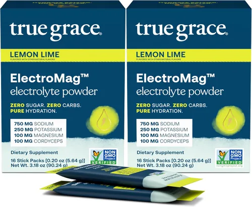 Vista 7 de True Grace ElectroMag - 16 paquetes de barras (paquete de 2) - Pomelo - Polvo de electrolitos para una hidratación rápida - sodio, potasio, magnesio