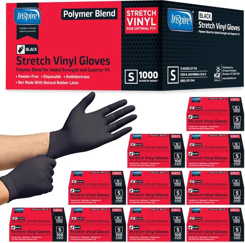 Vista 8 de Guantes de Nitrilo Negro Inspire LA CALIDAD ORIGINAL Guantes Negros Desechables Libres de Látex 4.5 Cocina