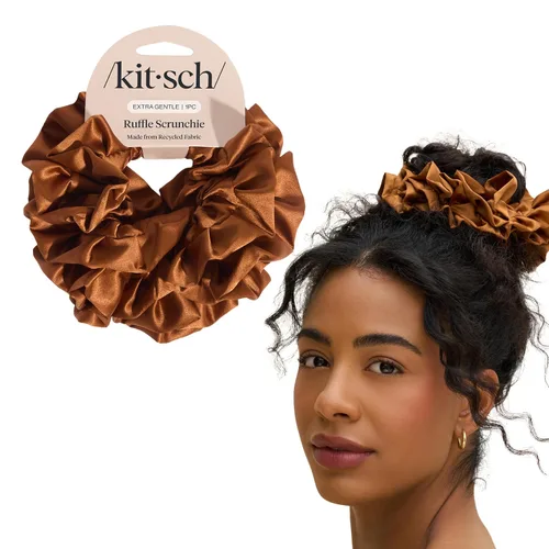 Vista 35 de Kitsch Coleteros de satén para mujer – Lazos para el cabello sin daños Cameo