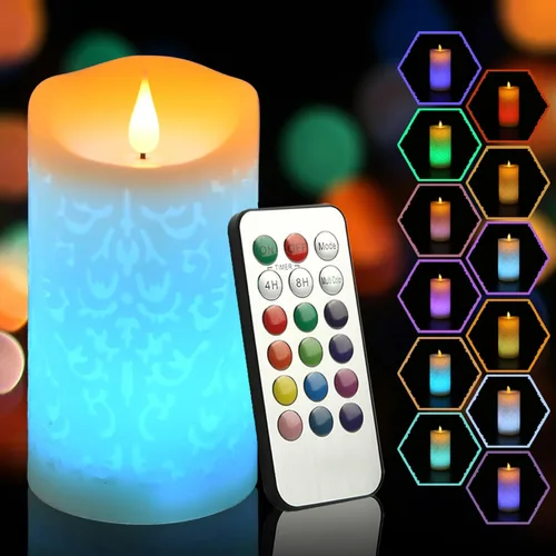 Vista 11 de NICEME Velas de té recargables sin llama con estación de carga, 6 velas LED que funcionan con pilas, velas votivas eléctricas parpadeantes para mesa