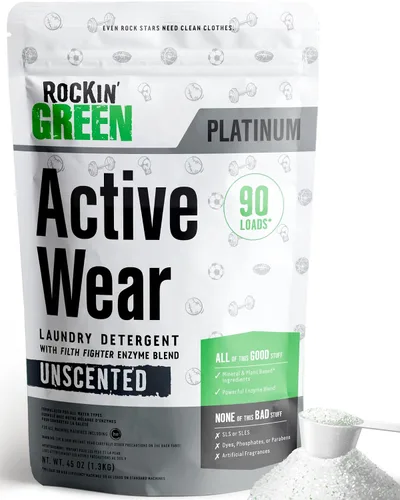 Vista 15 de Rockin' Green Detergente para Ropa, A Base de Plantas, Detergente en Polvo Totalmente Natural para Ropa, Vegano y Biodegradable Combate Olores