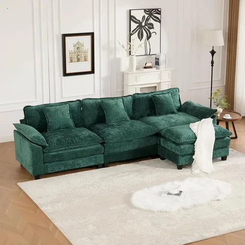 Vista 91 de Sofá modular modular de felpilla beige de 78 pulgadas para sala de estar, sofá modular de felpilla beige para sala de estar, sofás para sala