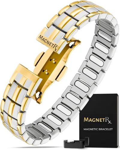 Vista 14 de MagnetRX® Pulsera magnética de ultra fuerza - Pulseras magnéticas efectivas de acero inoxidable para hombres - Longitud de pulsera ajustable