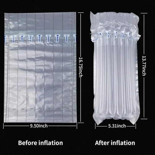 Vista 2 de Bolsas protectoras de viaje para botella de vino, paquete de 15 bolsas de burbujas inflables de columna de aire con bomba infladora gratis