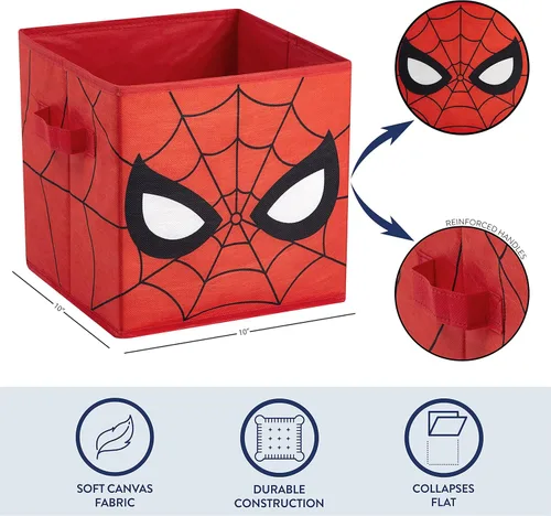 Vista 119 de Idea Nuova Marvel Avengers - Juego de dos espaciosos cubos de almacenamiento plegables, 10 x 10 pulgadas, Avengers / gris