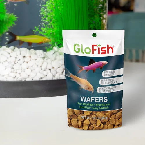 Vista 7 de Tetra GloFish Obleas para tiburones y bagre Cory, 1.58 onzas, alimento para peces de alimentación inferior