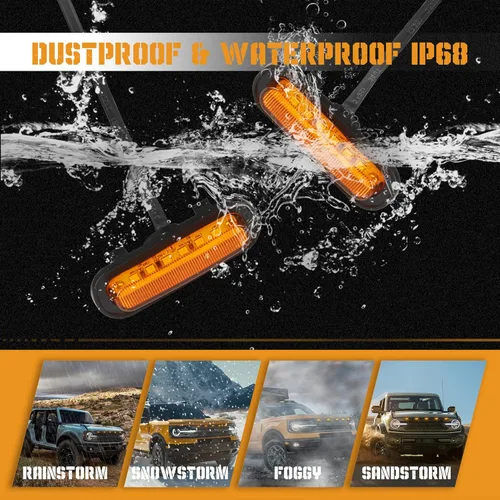 Vista 7 de 5 luces LED delanteras para parrilla compatibles con accesorios Ford Bronco 2021 2022 2023 2024 2/4 puertas Badlands Wildtrak Everglades y primera