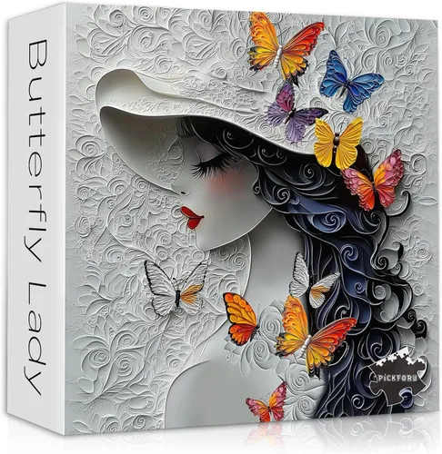 Vista 12 de PICKFORU - Rompecabezas elegante de 1000 piezas para adultos, rompecabezas de musa floral con cuentas, mesa de té de jardín de flores, rompecabezas