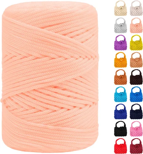 Vista 37 de Cordón de macramé de poliéster de 1/8 pulgadas x 169 metros, cordón de macramé trenzado de polipropileno, hilo de poliéster para tejer bolsos