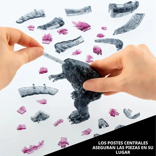 Vista 6 de Godzilla - Rompecabezas 3D de cristal ultra lujoso, 71 piezas, a partir de 12 años